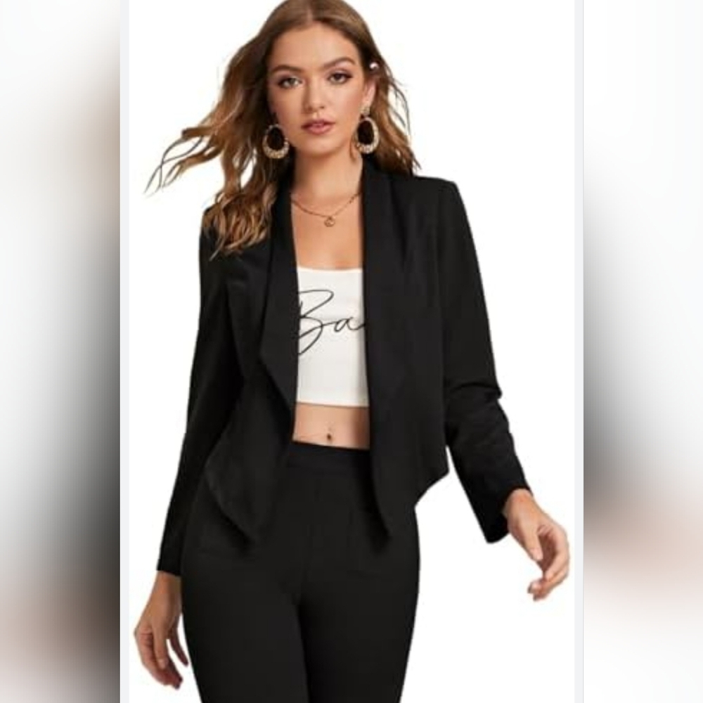 Candie's Black Tailored Blazer with Notched Lapels